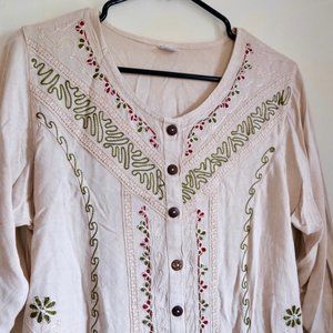 *Last chance* Free size midi embroidered dress